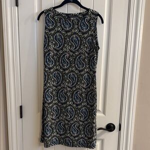 Tommy Hilfiger Black and Blue Paisley Midi Dress